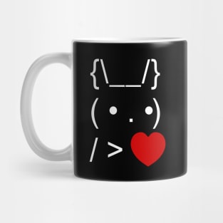 ASCII Text Art Bunny Rabbit Give Heart Mug